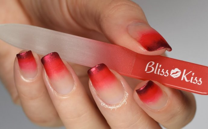 Simply Nailogical: Bliss Kiss red glass file inspired clear to red